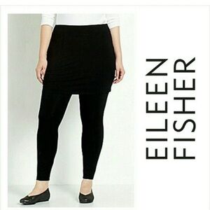 XL Eileen Fisher skirted leggings black viscose spandex jersey knit